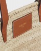 CELINE MEDIUM CELINE CLASSIC PANIER in Palm leaves and Calfskin 192622EFA.04LU