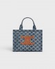 CELINE small cabas thais in DENIM WITH TRIOMPHE ALLOVER and calfskin 199162FRG.05DS