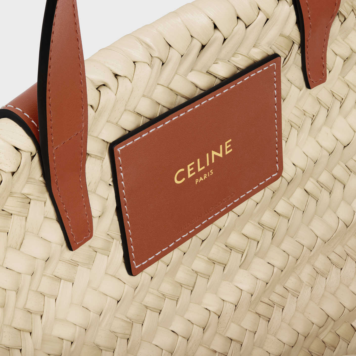 CELINE TEEN CELINE CLASSIC PANIER in Palm leaves and Calfskin 113832EFA.04LU