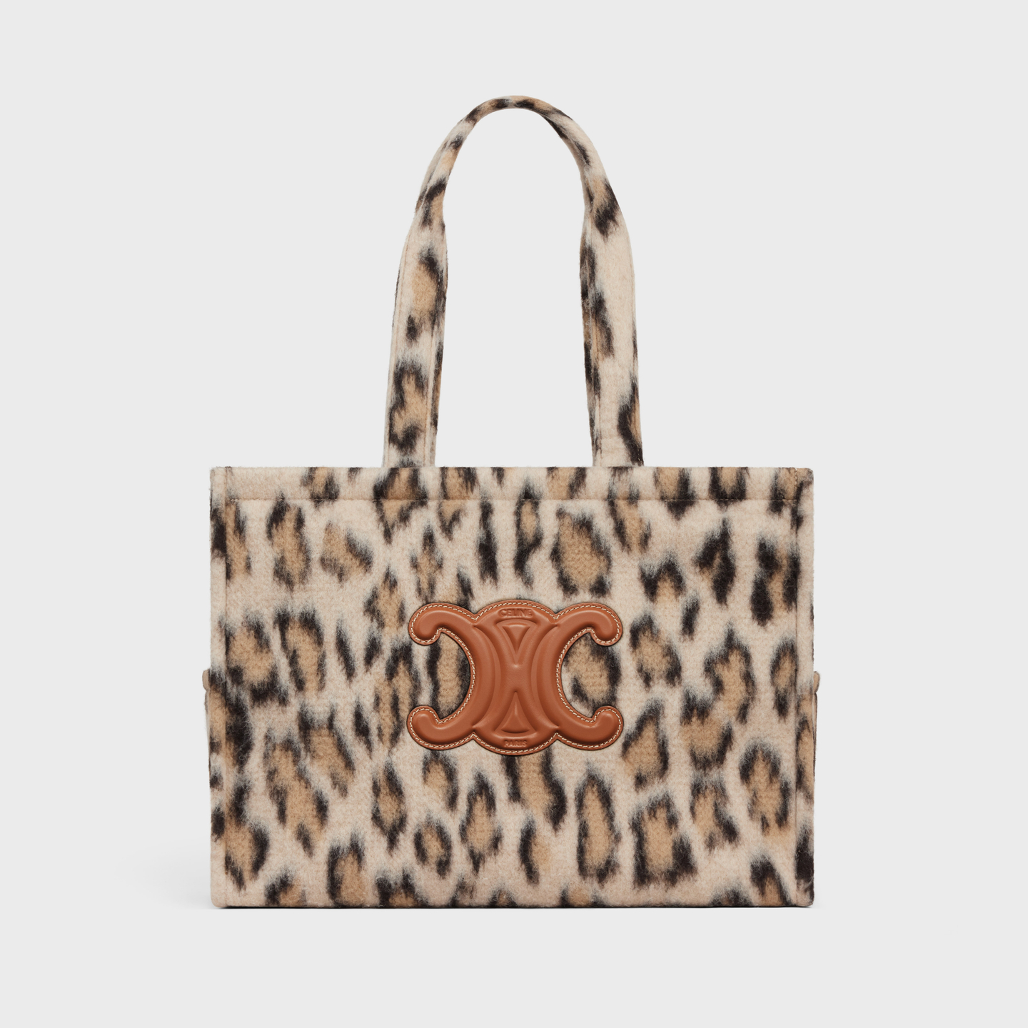 CELINE Large Cabas Thais in LEOPARD TEXTILE AND CALFSKIN 196762FK1.19LE