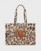 CELINE Large Cabas Thais in LEOPARD TEXTILE AND CALFSKIN 196762FK1.19LE