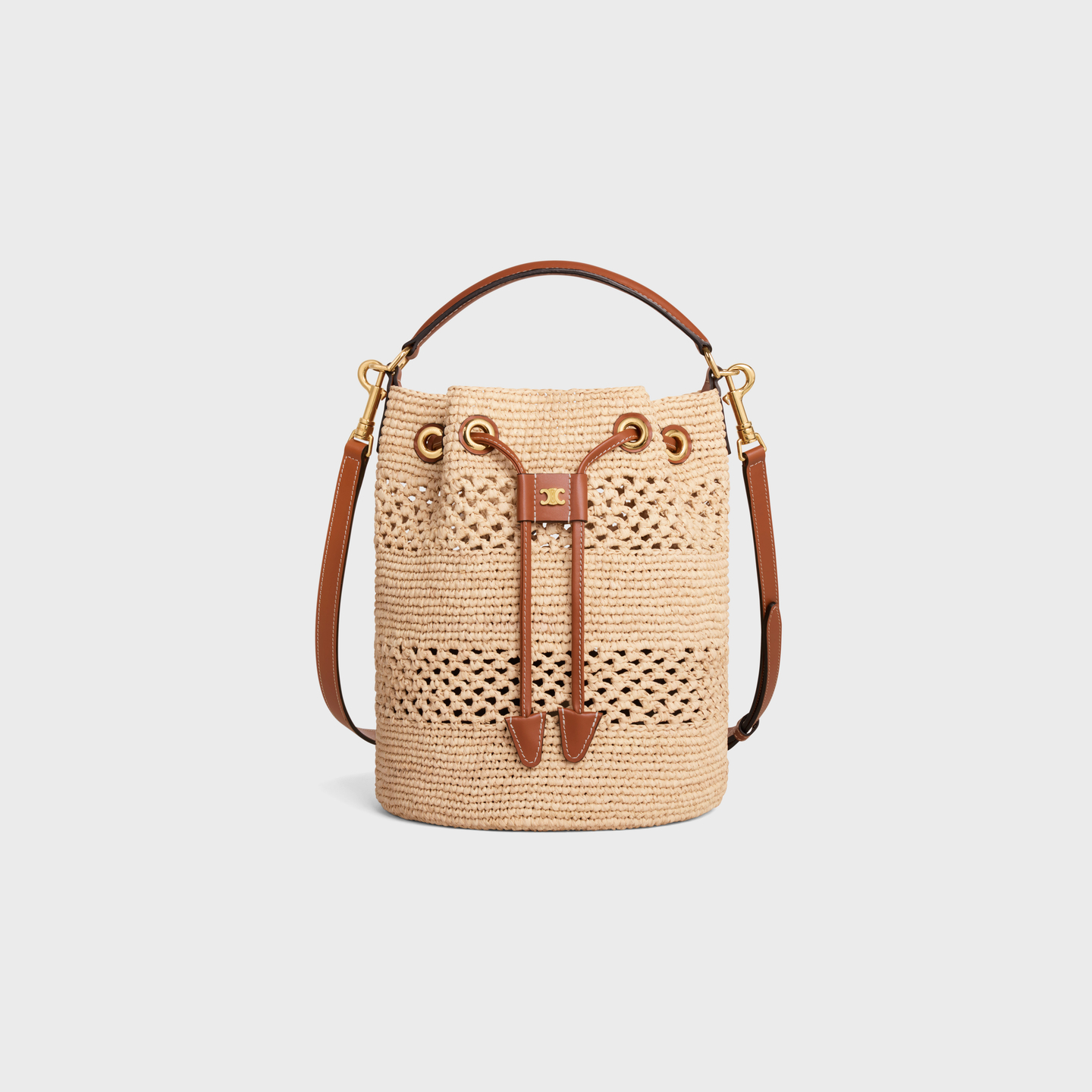 CELINE CLARA CELINE CLASSIC PANIER in RAFFIA AND CALFSKIN 117862FX8.04LU