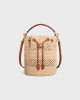 CELINE CLARA CELINE CLASSIC PANIER in RAFFIA AND CALFSKIN 117862FX8.04LU