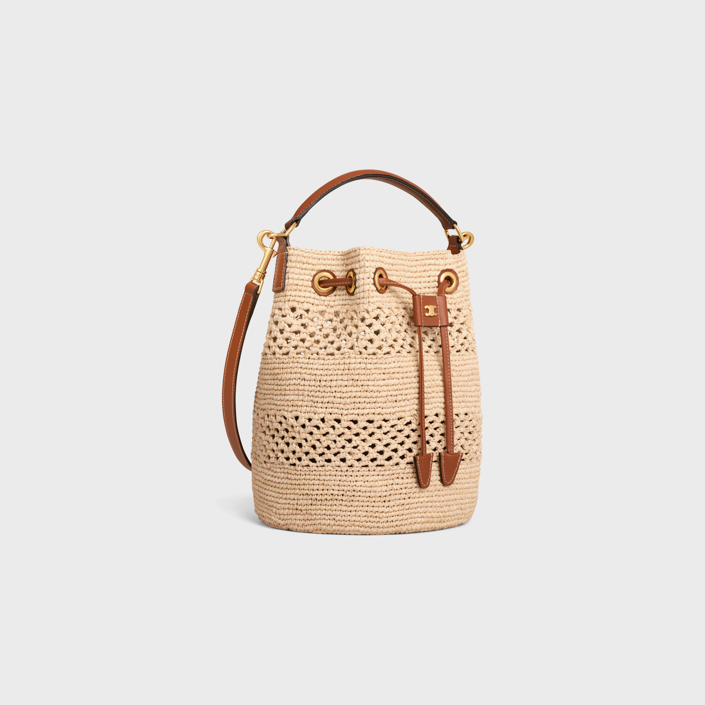 CELINE CLARA CELINE CLASSIC PANIER in RAFFIA AND CALFSKIN 117862FX8.04LU