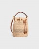 CELINE CLARA CELINE CLASSIC PANIER in RAFFIA AND CALFSKIN 117862FX8.04LU