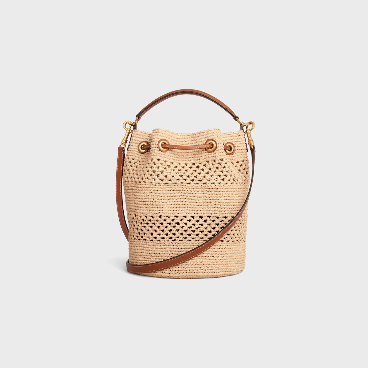 CELINE CLARA CELINE CLASSIC PANIER in RAFFIA AND CALFSKIN 117862FX8.04LU