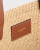 CELINE MEDIUM SUPPLE CELINE CLASSIC PANIER in Raffia and calfskin 114342FF7.04LU