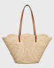 CELINE CELINE CLASSIC PANIER MEDIUM BRAIDED TRIOMPHE in RAFFIA and CALFSKIN 116982FWB.04LU