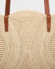 CELINE CELINE CLASSIC PANIER MEDIUM BRAIDED TRIOMPHE in RAFFIA and CALFSKIN 116982FWB.04LU