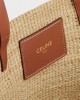 CELINE TEEN SUPPLE CELINE CLASSIC PANIER in Raffia and calfskin 115802FF7.04LU