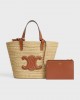 CELINE TEEN SUPPLE CELINE CLASSIC PANIER in Raffia and calfskin 115802FF7.04LU