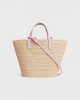 CELINE TEEN SUPPLE CELINE CLASSIC PANIER in Raffia and calfskin 115802FF7.24PP