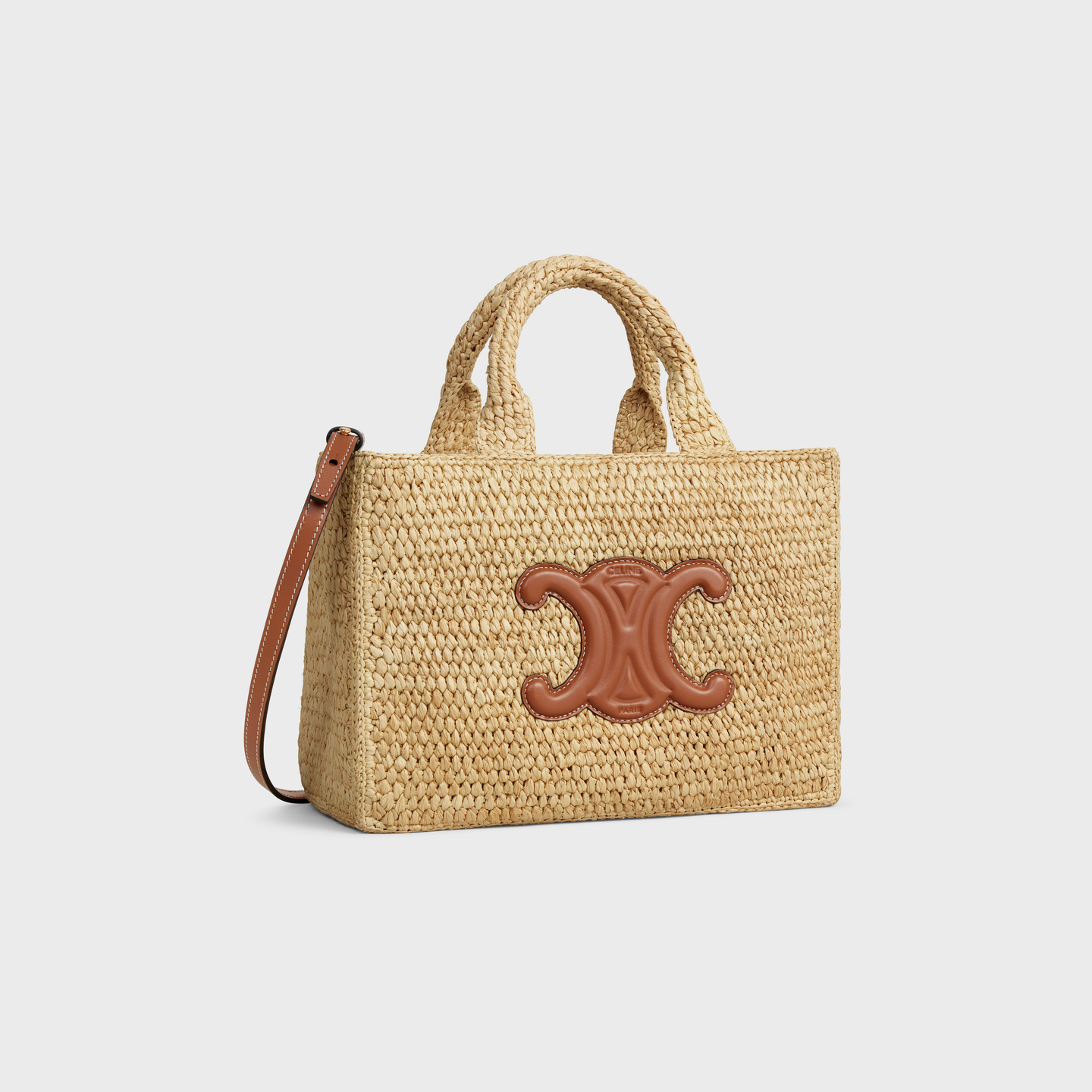 CELINE SMALL CABAS THAIS in Raffia and calfskin 116302FF7.04LU