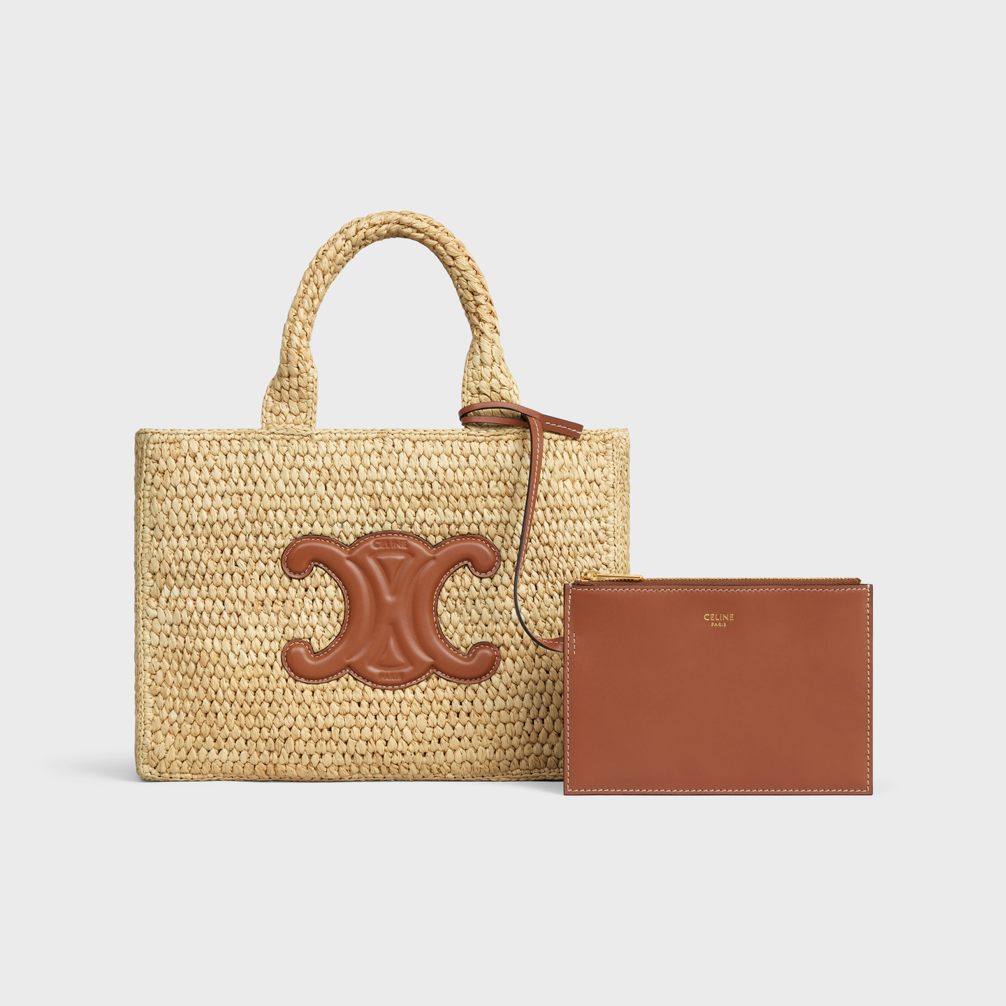 CELINE SMALL CABAS THAIS in Raffia and calfskin 116302FF7.04LU