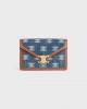 CELINE WALLET ON CHAIN MARGO in DENIM WITH TRIOMPHE ALLOVER EMBROIDERY AND CALFSKIN 10L462FE1.07AT