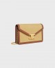 CELINE WALLET ON CHAIN MARGO in RAFFIA EFFECT TEXTILE and calfskin 10L462FIU.02NT