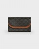 CELINE Wallet on strap in Triomphe Canvas and Smooth Lambskin 10D852CG9.04LU