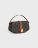 CELINE CLUTCH ON STRAP TABOU in Triomphe canvas and calfskin 10I592DQ2.04LU