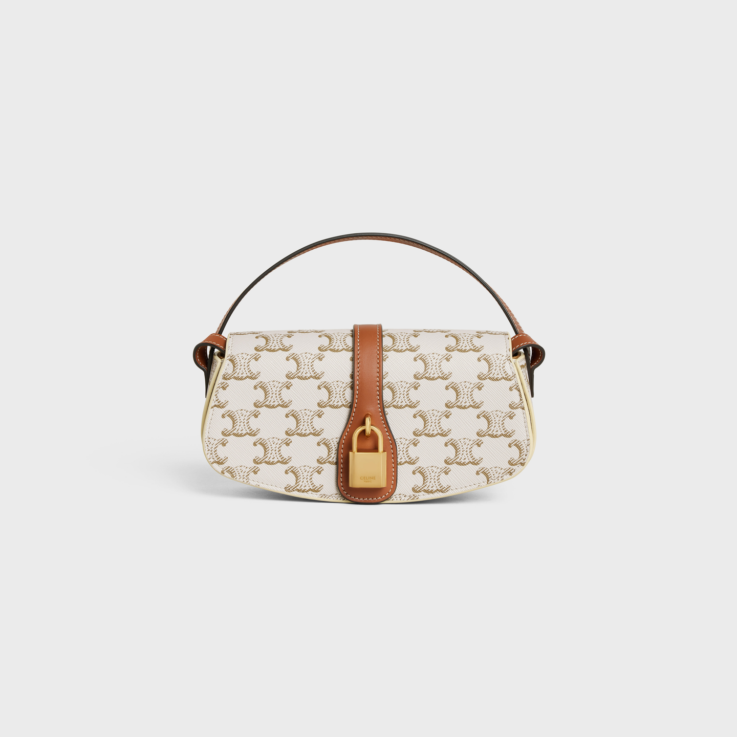 CELINE CLUTCH ON STRAP TABOU in Triomphe canvas and calfskin 10I592DQ2.01TA