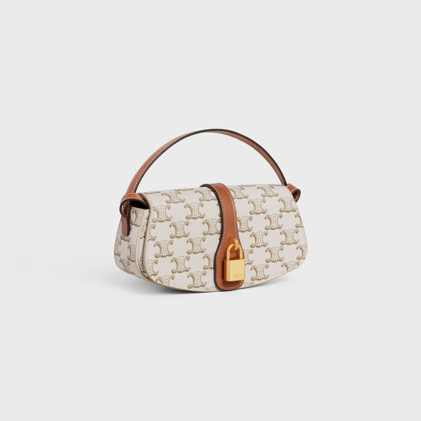 CELINE CLUTCH ON STRAP TABOU in Triomphe canvas and calfskin 10I592DQ2.01TA