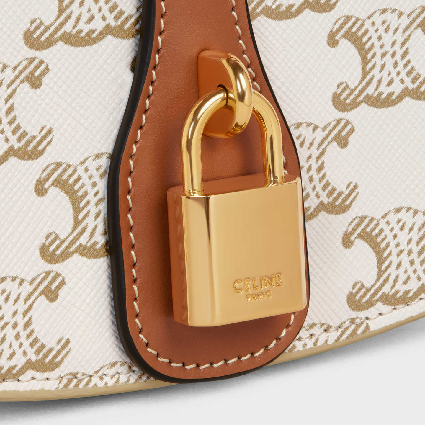 CELINE CLUTCH ON STRAP TABOU in Triomphe canvas and calfskin 10I592DQ2.01TA