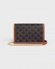 CELINE WALLET ON CHAIN MARGO in TRIOMPHE CANVAS and calfskin 10L462DQB.04LU