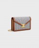 CELINE WALLET ON CHAIN MARGO in STRIPED TEXTILE AND CALFSKIN 10L462FVB.07OC