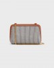 CELINE Clutch on Chain Cuir triomphe in STRIPED TEXTILE AND CALFSKIN 10E382FTH.07OC