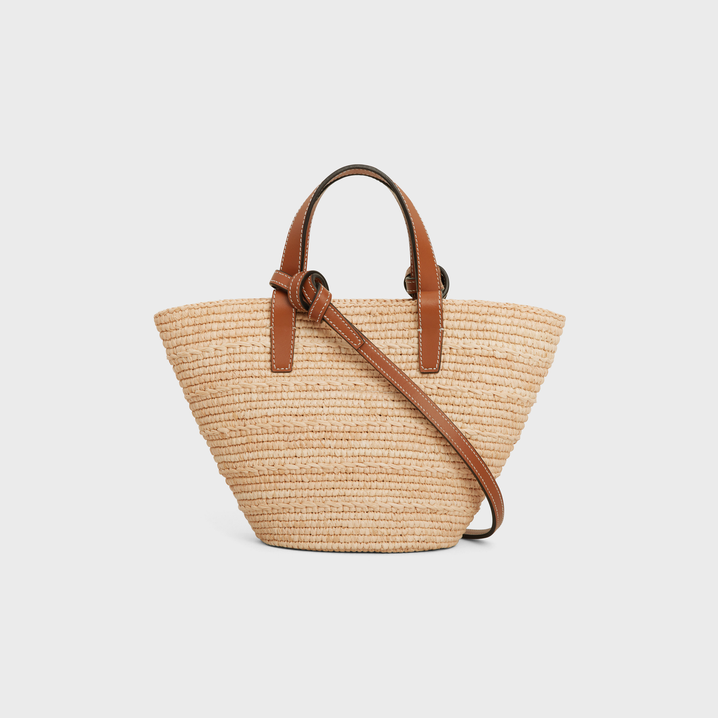 CELINE NANO SUPPLE CELINE CLASSIC PANIER in RAFFIA AND CALFSKIN 10M582DZ2.02NT