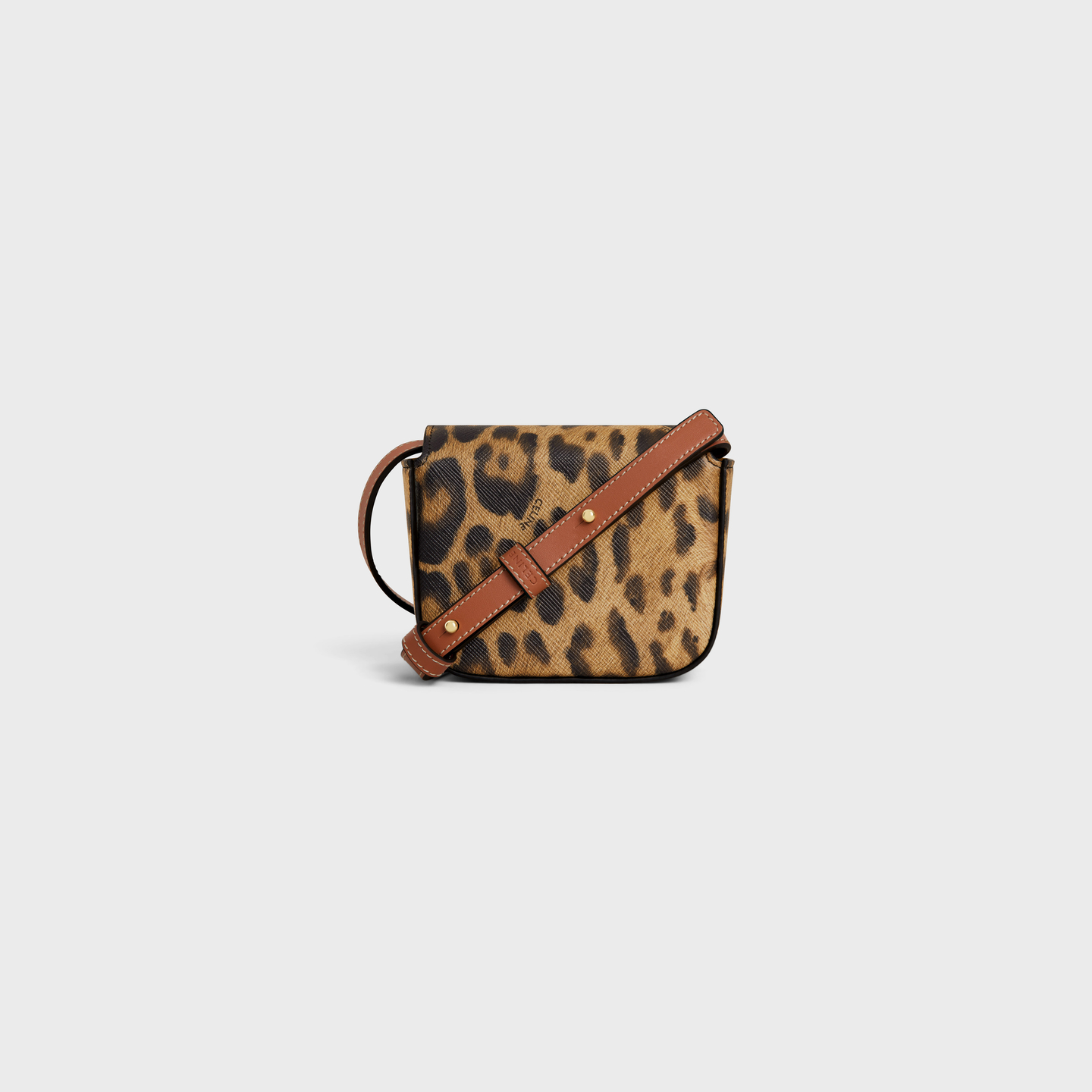 CELINE MINI CLAUDE in CELINE CANVAS WITH LEOPARD PRINT 10I512FV4.19LE