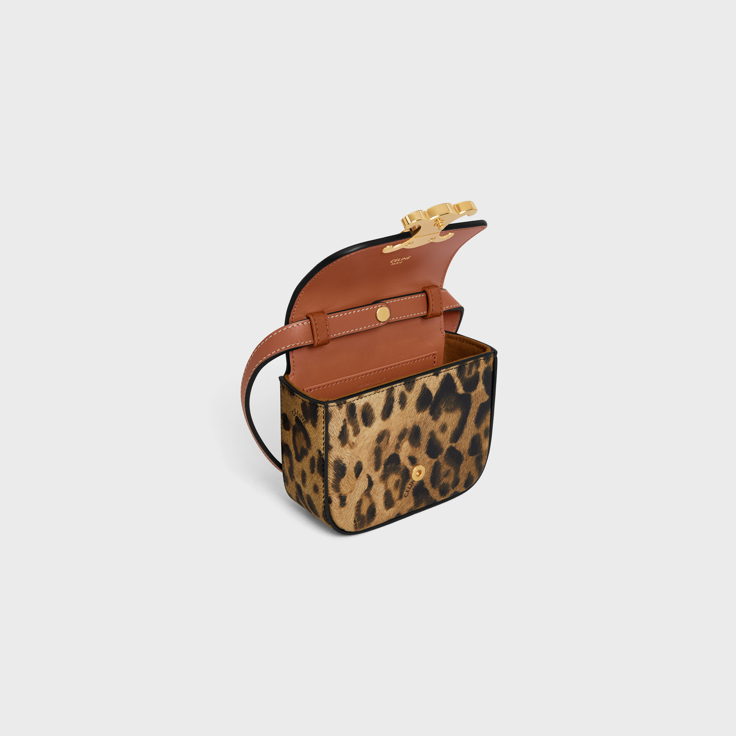 CELINE MINI CLAUDE in CELINE CANVAS WITH LEOPARD PRINT 10I512FV4.19LE