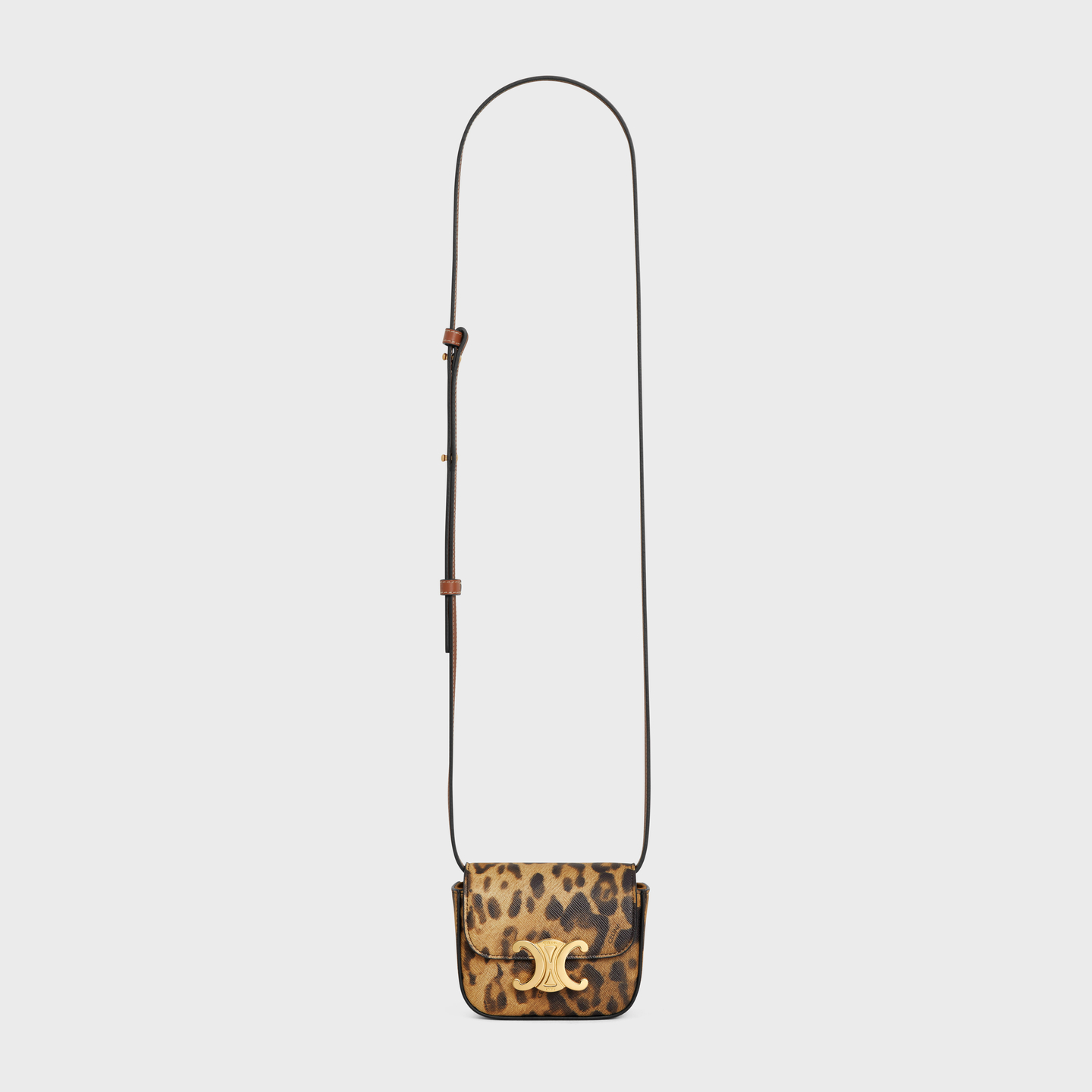 CELINE MINI CLAUDE in CELINE CANVAS WITH LEOPARD PRINT 10I512FV4.19LE