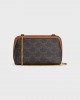 CELINE Clutch with Chain in Triomphe canvas and Lambskin 10E382CBX.04LU