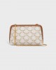 CELINE Clutch with Chain in Triomphe canvas and Lambskin 10E382CBX.01TA