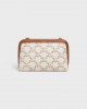 CELINE Clutch with Chain in Triomphe canvas and Lambskin 10E382CBX.01TA