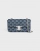 CELINE CHAIN SHOULDER BAG CLAUDE in DENIM WITH TRIOMPHE ALLOVER 115202FLX.05DS