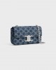 CELINE CHAIN SHOULDER BAG CLAUDE in DENIM WITH TRIOMPHE ALLOVER 115202FLX.05DS