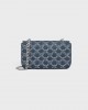 CELINE CHAIN SHOULDER BAG CLAUDE in DENIM WITH TRIOMPHE ALLOVER 115202FLX.05DS