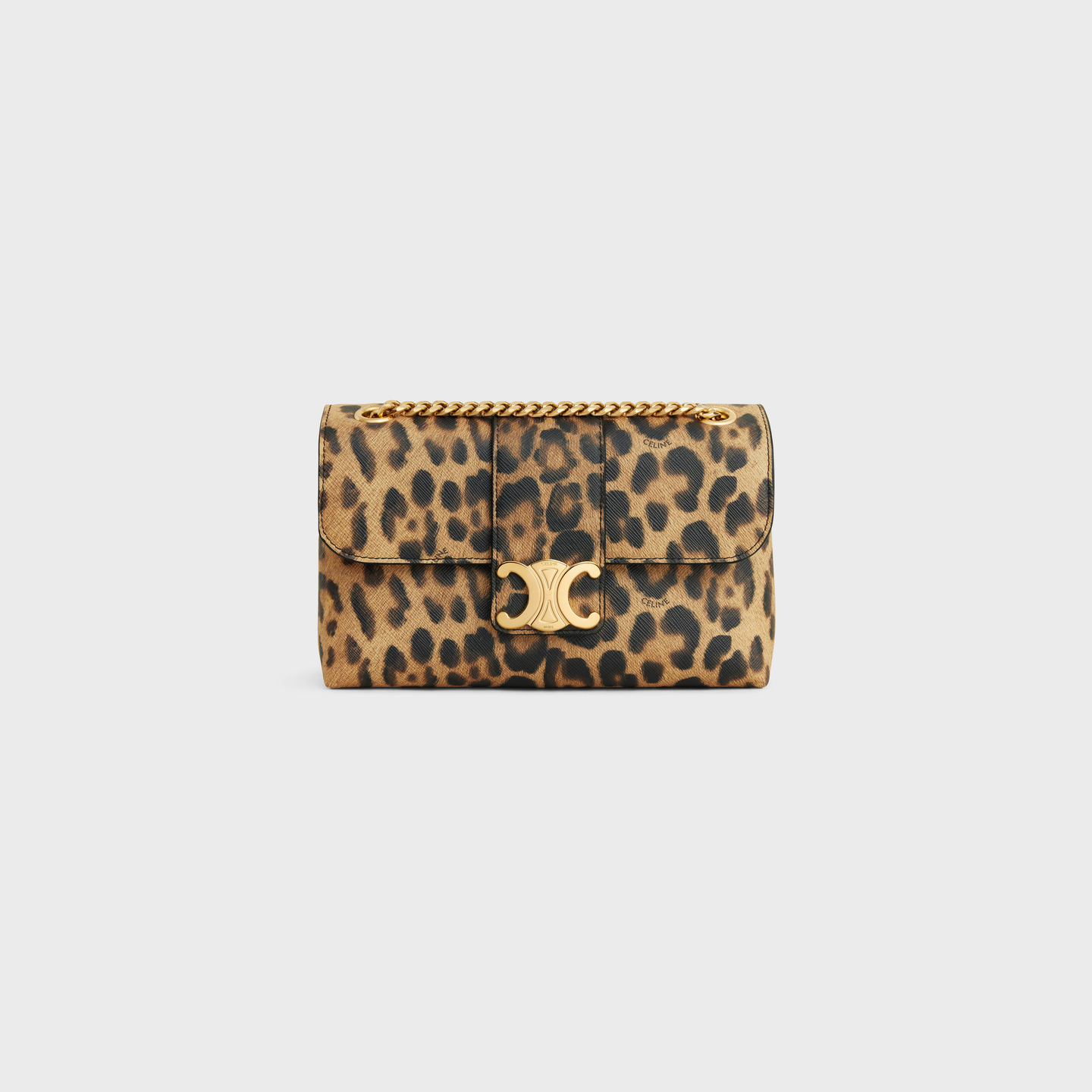 CELINE TEEN CELINE VICTOIRE BAG in CELINE CANVAS WITH LEOPARD PRINT 116592FUF.19LE