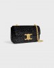 CELINE CHAIN SHOULDER BAG CLAUDE in SUEDE GOATSKIN WITH STRASS 115203FUN.38NO