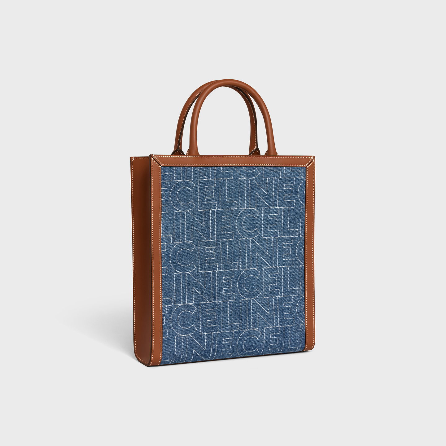 CELINE Small Vertical Cabas Celine in DENIM WITH CELINE ALLOVER print 192082ERM.07AT