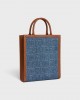 CELINE Small Vertical Cabas Celine in DENIM WITH CELINE ALLOVER print 192082ERM.07AT