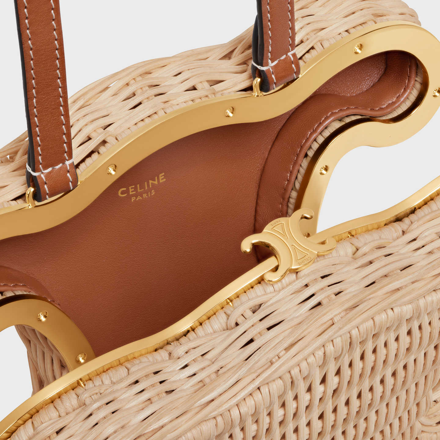 CELINE minaudière triomphe in WICKER AND NATURAL CALFSKIN 116522FVP.02NT