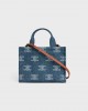 CELINE small cabas thais in DENIM WITH TRIOMPHE ALLOVER EMBROIDERY AND CALFSKIN 199162FED.07AT