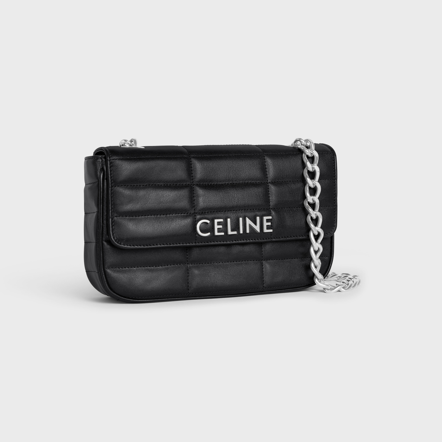 CELINE CHAIN SHOULDER BAG MATELASSE MONOCHROME CELINE in Quilted Goatskin 111273EPZ.38OS