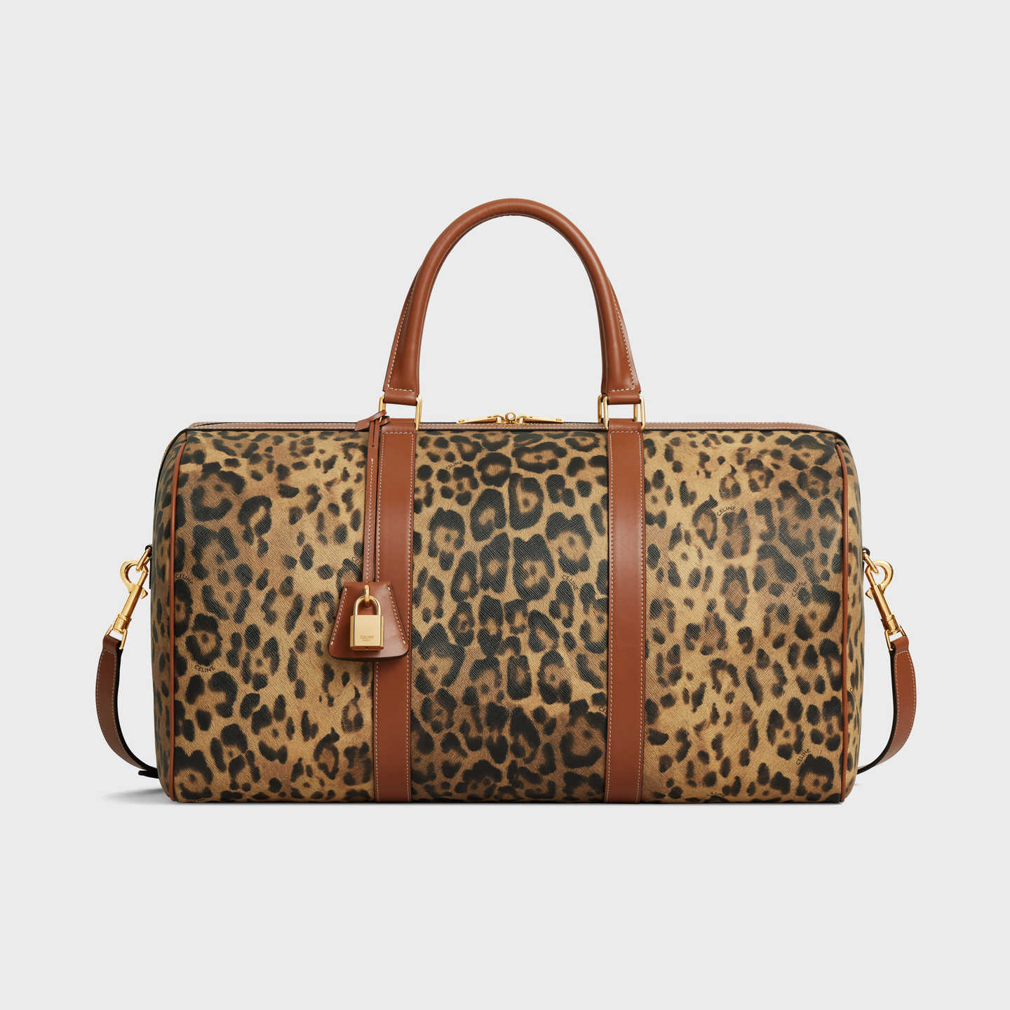 CELINE Medium Travel Bag in Celine canvas with leopard print 190662FPG.19LE