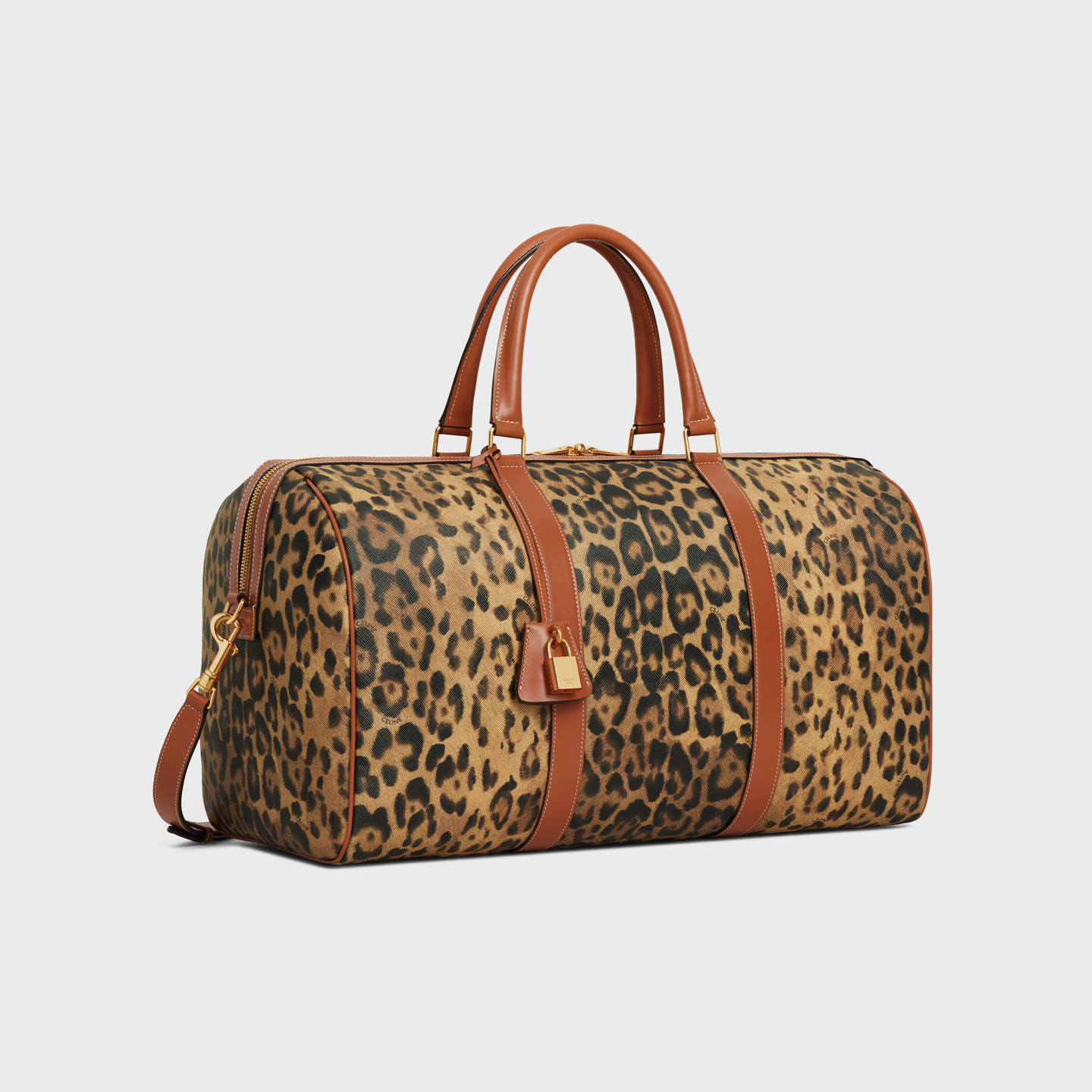 CELINE Medium Travel Bag in Celine canvas with leopard print 190662FPG.19LE