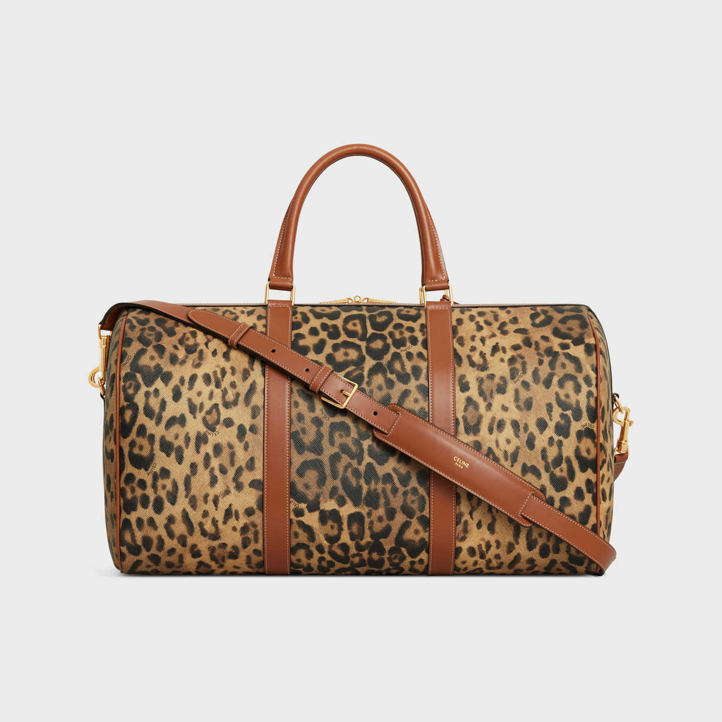 CELINE Medium Travel Bag in Celine canvas with leopard print 190662FPG.19LE