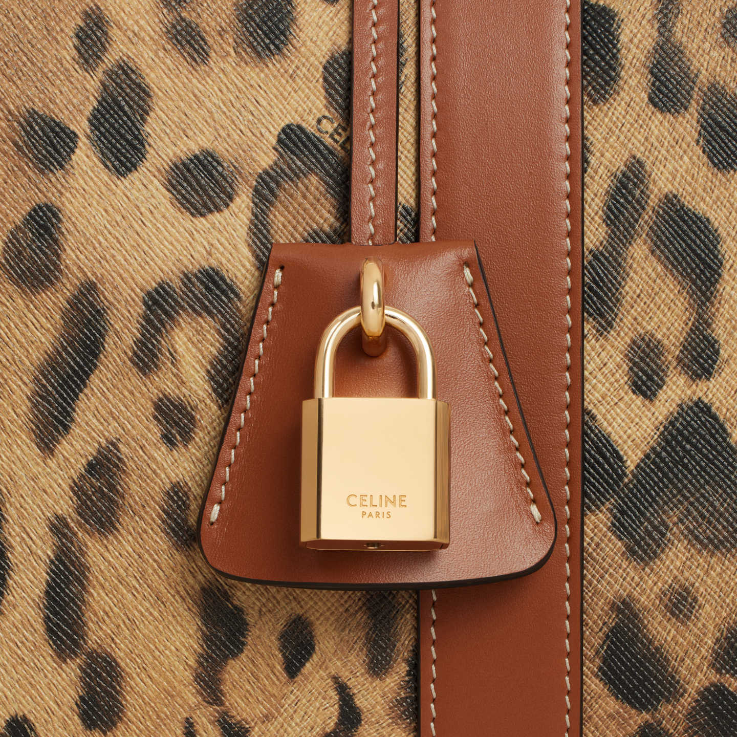 CELINE Medium Travel Bag in Celine canvas with leopard print 190662FPG.19LE