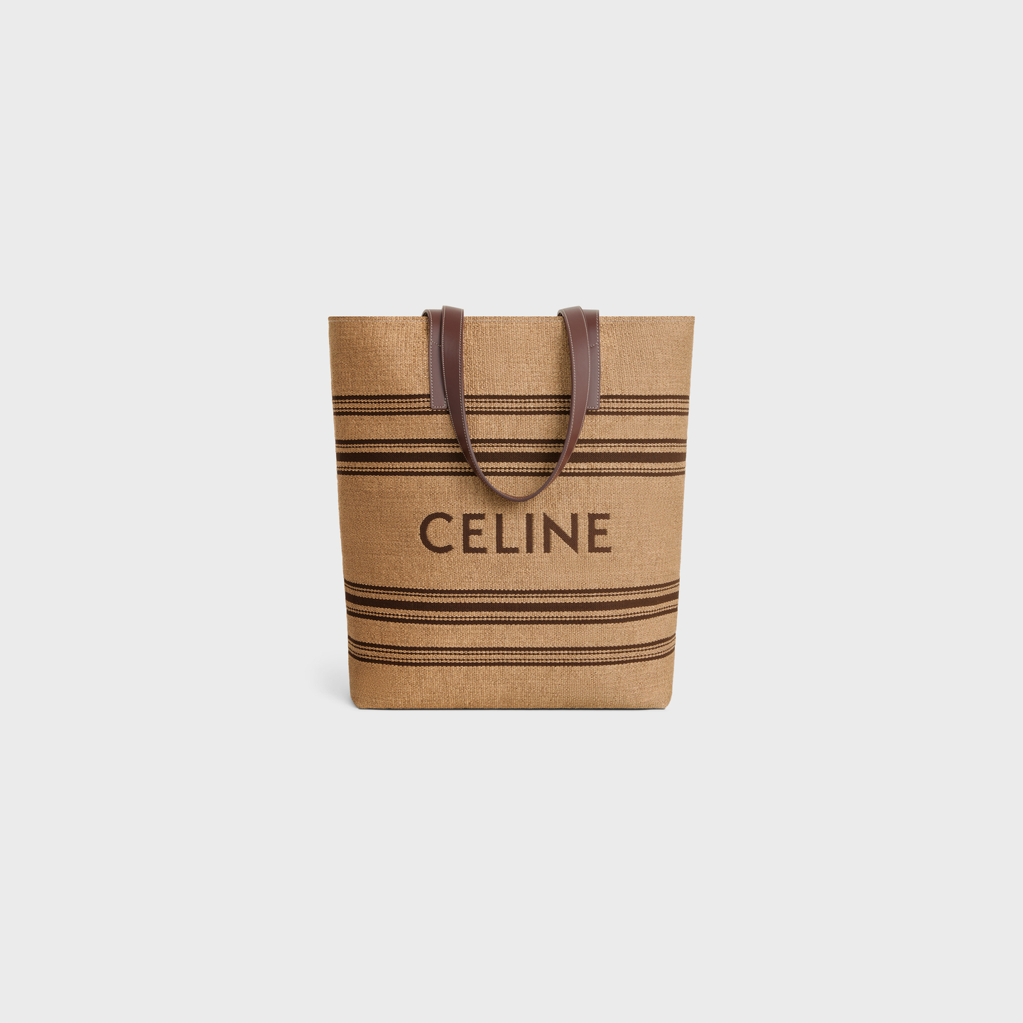 CELINE MUSEUM BAG in Textile with raffia effect and calfskin 113012FQW.02NU